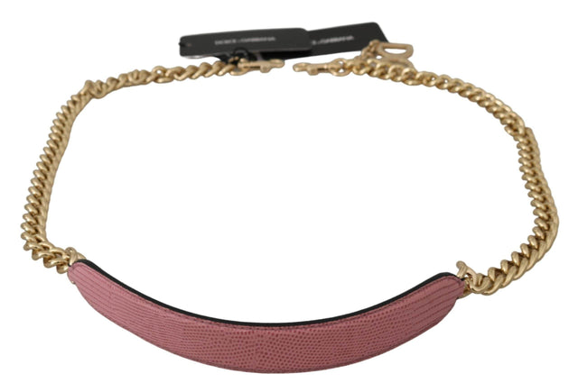 Dolce & Gabbana Elegant Pink Gold Leather Shoulder Strap - Hilstor