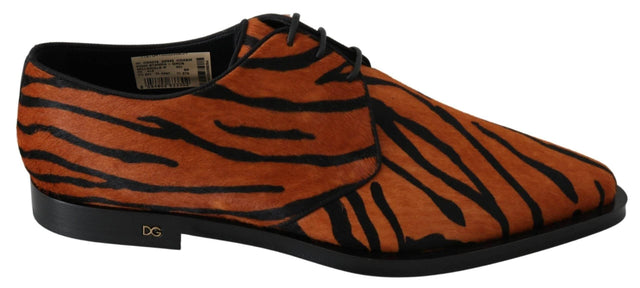 Dolce & Gabbana Tiger Pattern Dress Shoes with Pony Hair - Hilstor