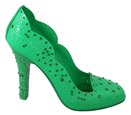 Dolce & Gabbana Enchanting Crystal Cinderella Pumps in Lush Green - Hilstor