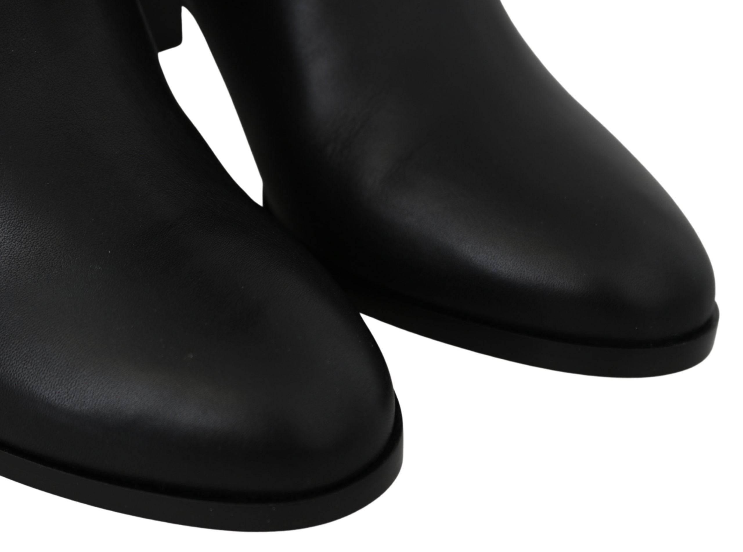 Jimmy Choo Elegant Black Calf Leather Heeled Boots - Hilstor