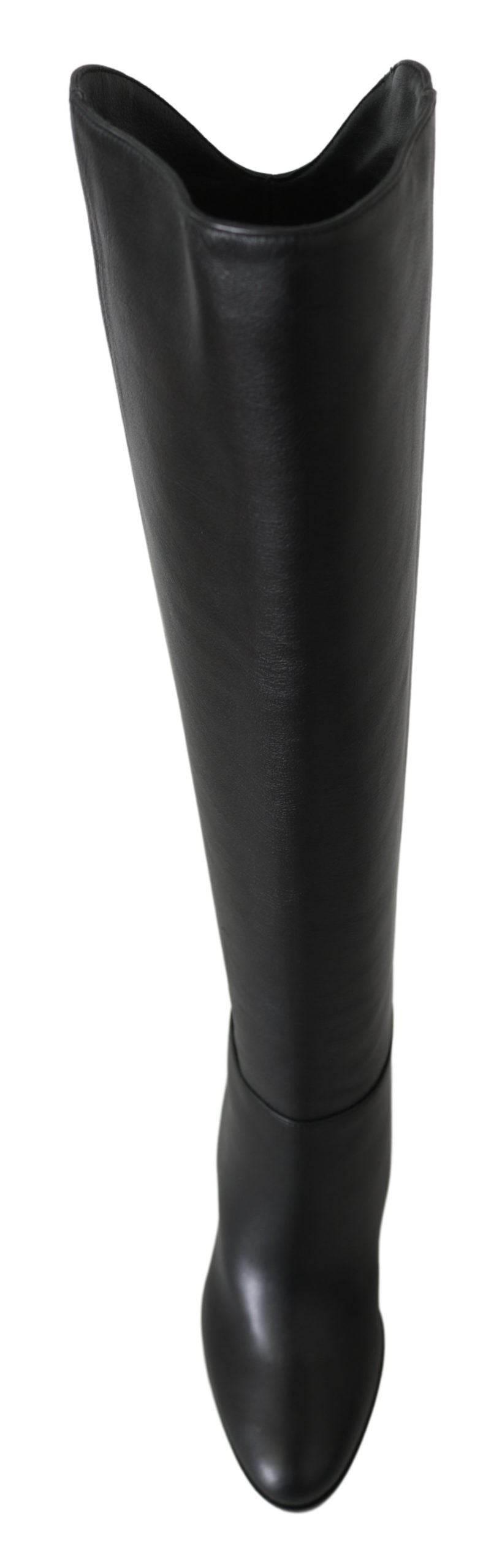 Jimmy Choo Elegant Black Calf Leather Heeled Boots - Hilstor