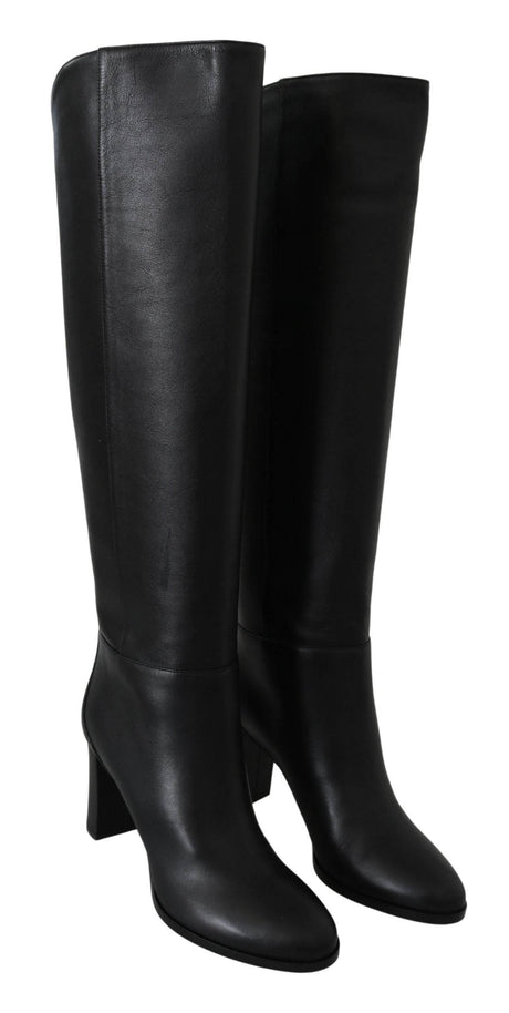 Jimmy Choo Elegant Black Calf Leather Heeled Boots - Hilstor