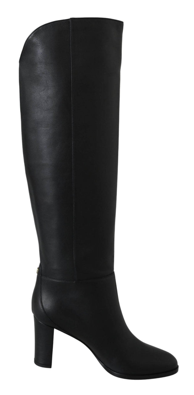 Jimmy Choo Elegant Black Calf Leather Heeled Boots - Hilstor