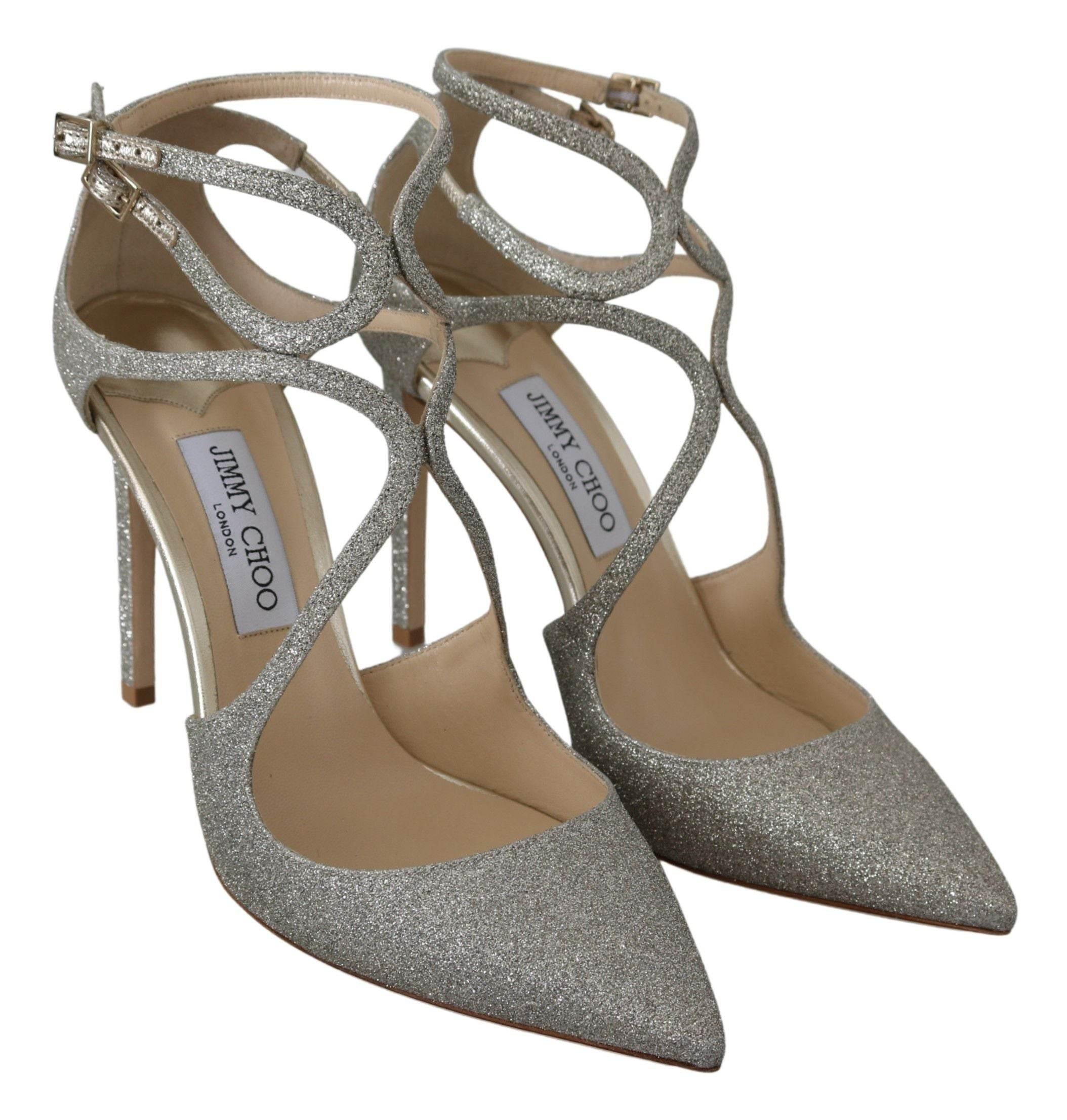 Jimmy Choo Platinum Ice Lancer Leather Pumps - Elegance Refined - Hilstor