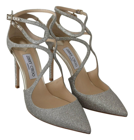Jimmy Choo Platinum Ice Lancer Leather Pumps - Elegance Refined - Hilstor
