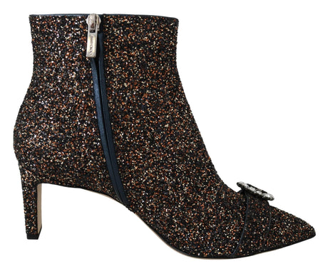 Jimmy Choo Amethyst Mix Hanover Heeled Glitter Boots - Hilstor