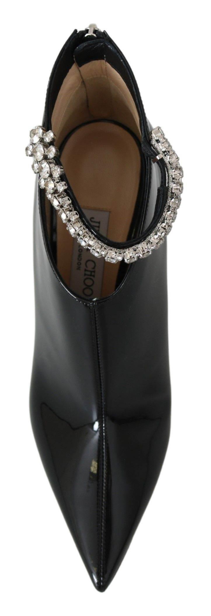 Jimmy Choo Elegant Black Patent Heeled Boots - Hilstor