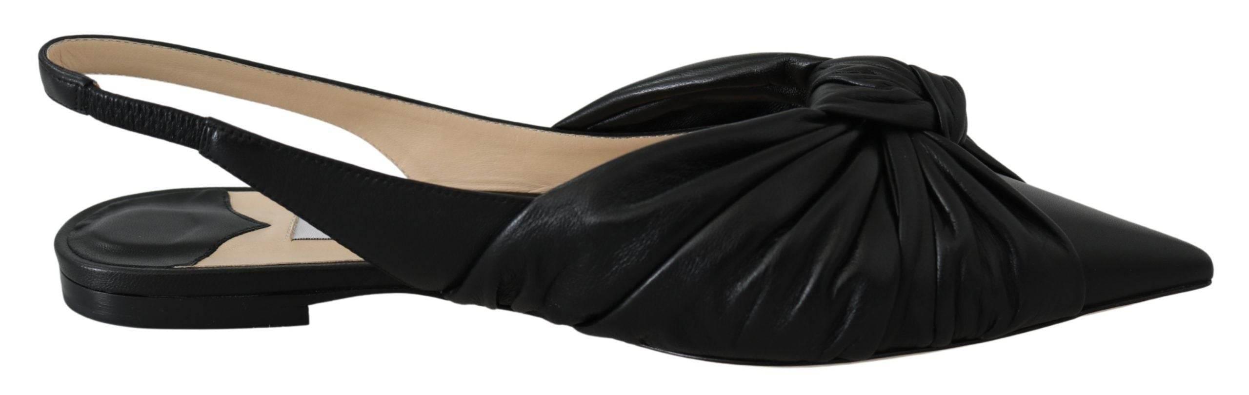 Jimmy Choo Elegant Pointed Toe Leather Flats - Hilstor