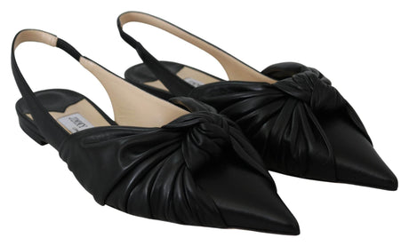 Jimmy Choo Elegant Pointed Toe Leather Flats - Hilstor