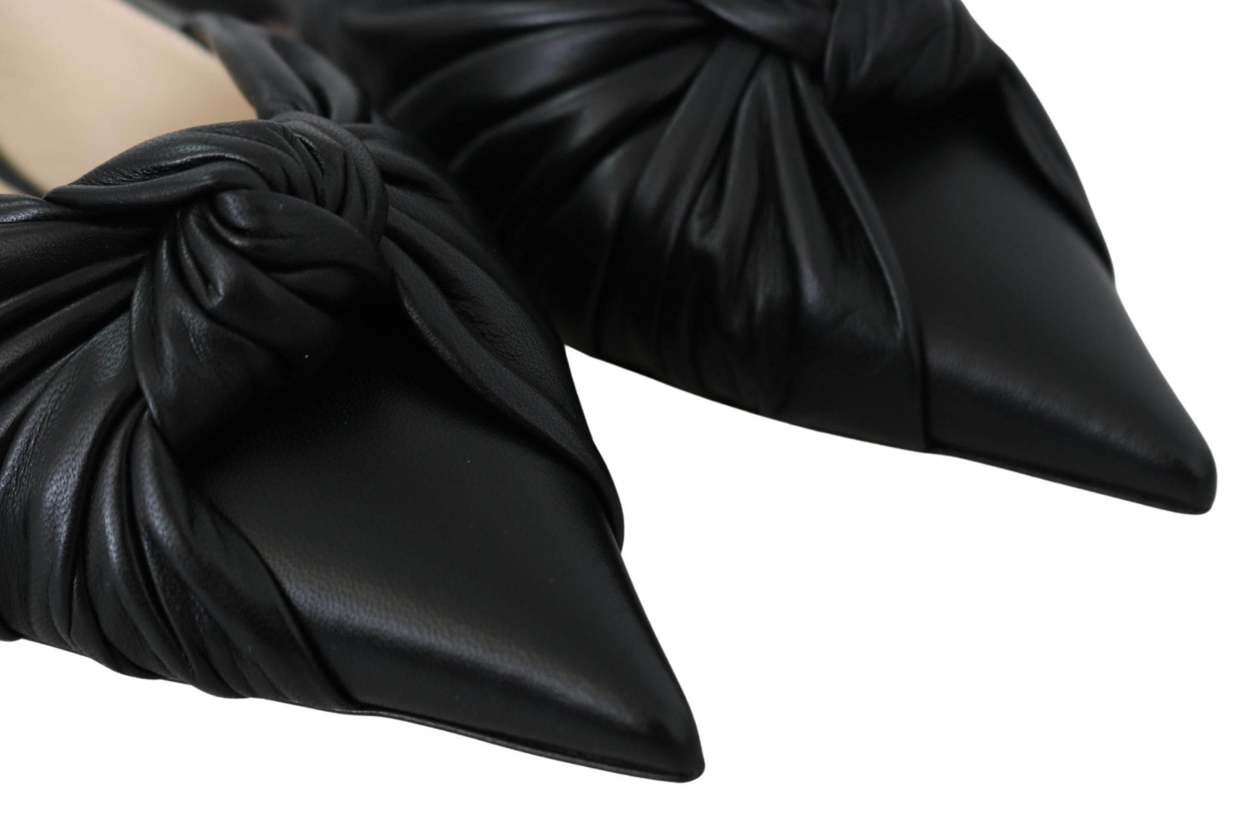 Jimmy Choo Elegant Pointed Toe Leather Flats - Hilstor