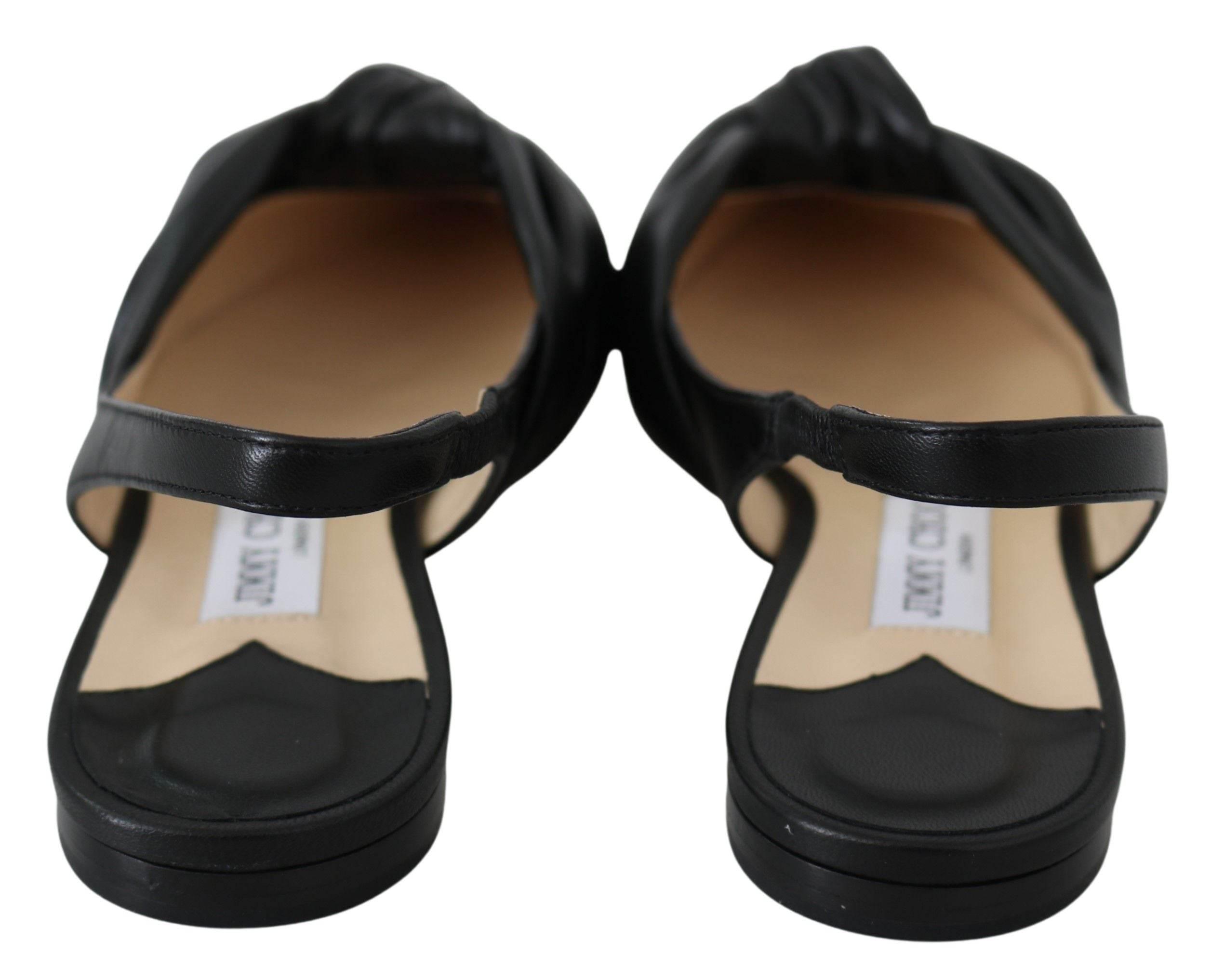 Jimmy Choo Elegant Pointed Toe Leather Flats - Hilstor