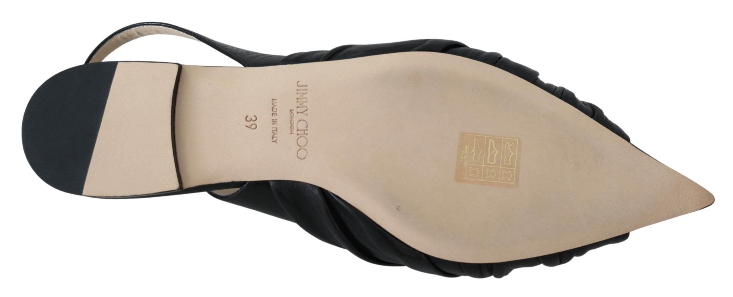 Jimmy Choo Elegant Pointed Toe Leather Flats - Hilstor
