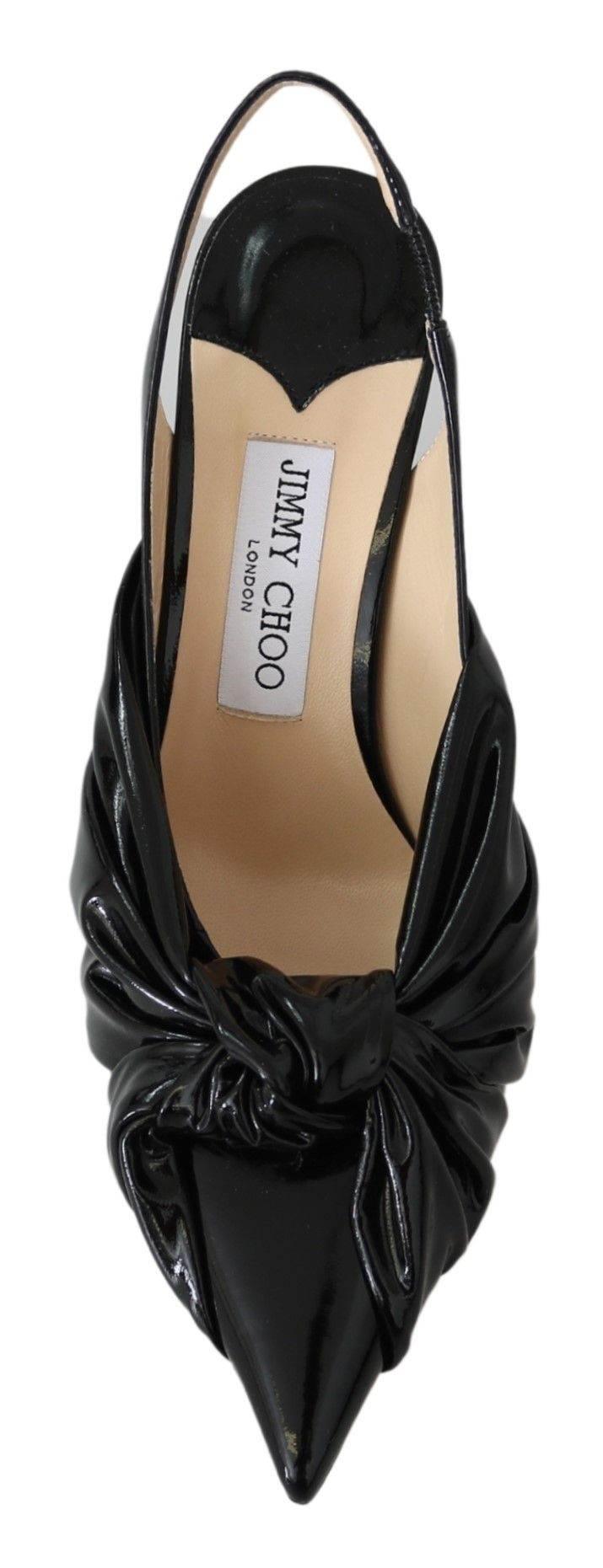 Jimmy Choo Elegant Black Leather Pointed Toe Pumps - Hilstor