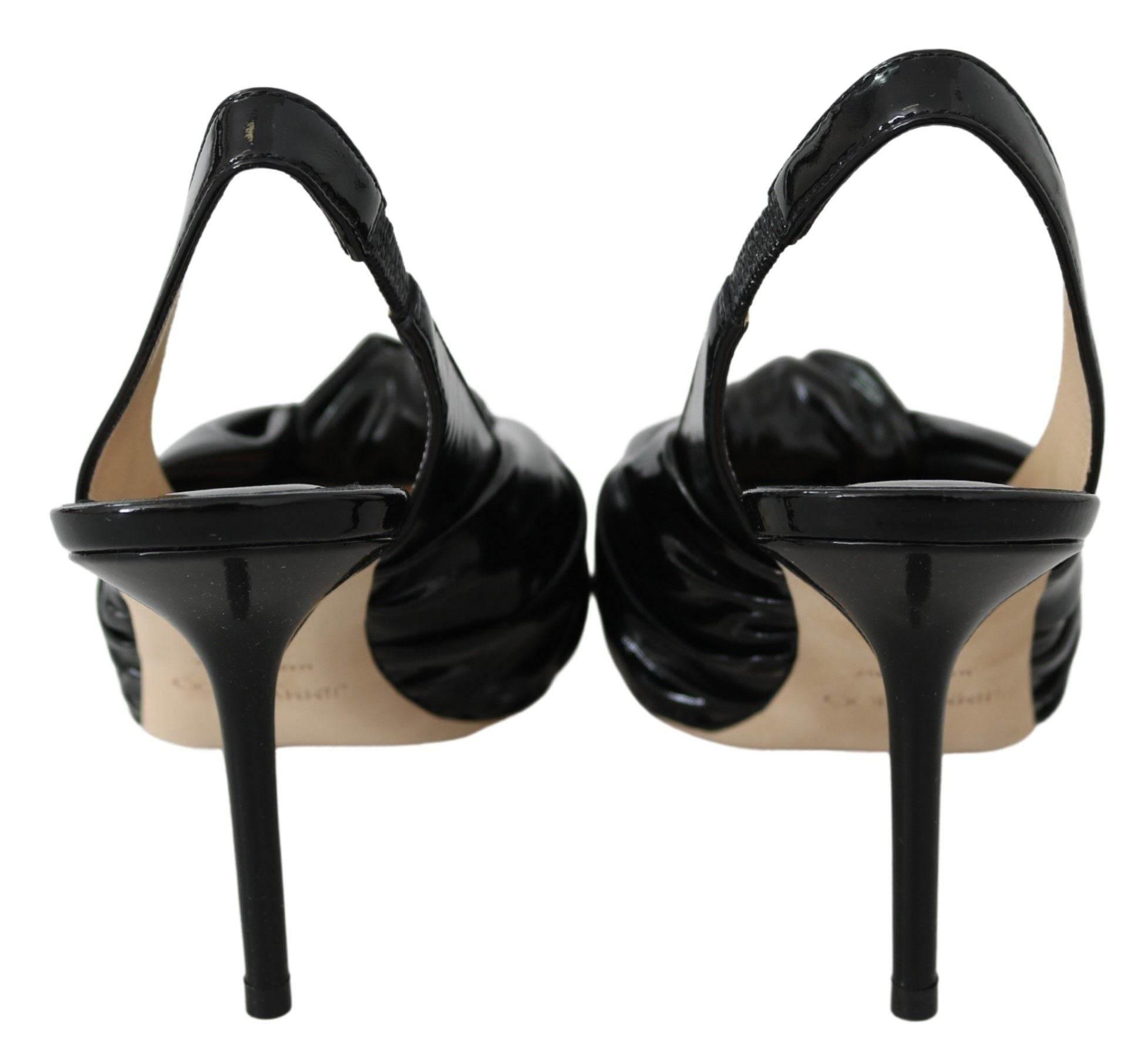 Jimmy Choo Elegant Black Leather Pointed Toe Pumps - Hilstor