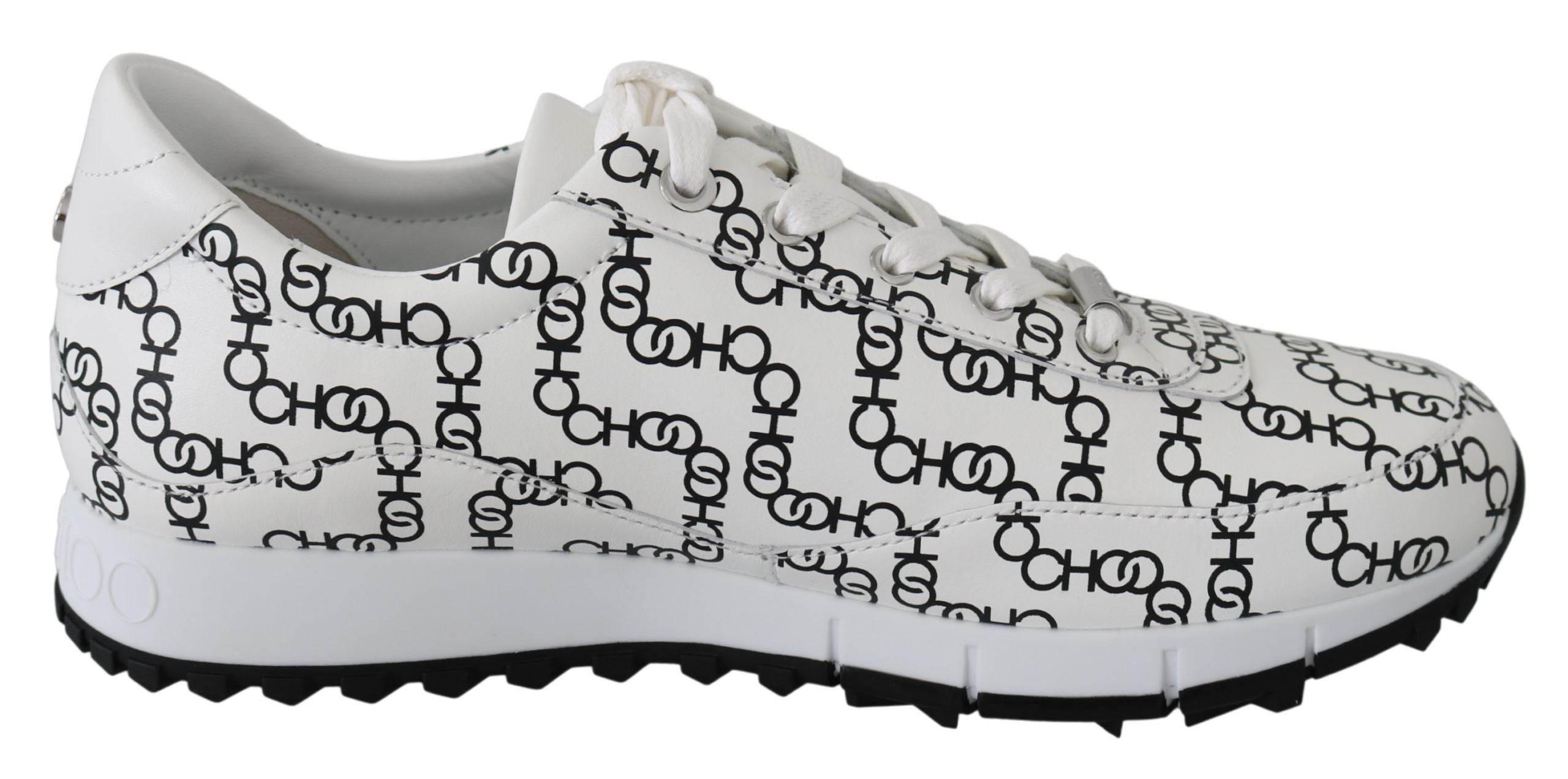 Jimmy Choo Elegant Monochrome Leather Sneakers - Hilstor