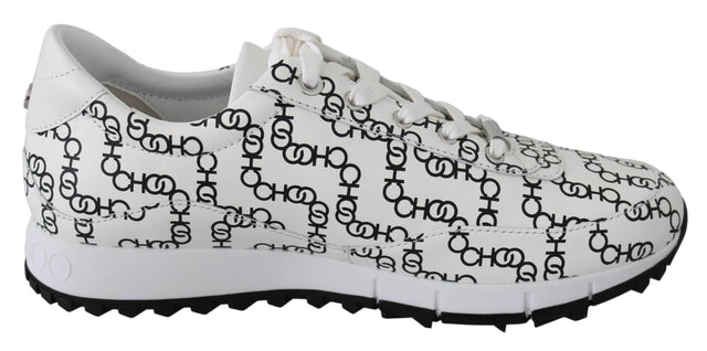 Jimmy Choo Elegant Monochrome Leather Sneakers - Hilstor