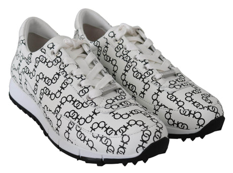Jimmy Choo Elegant Monochrome Leather Sneakers - Hilstor