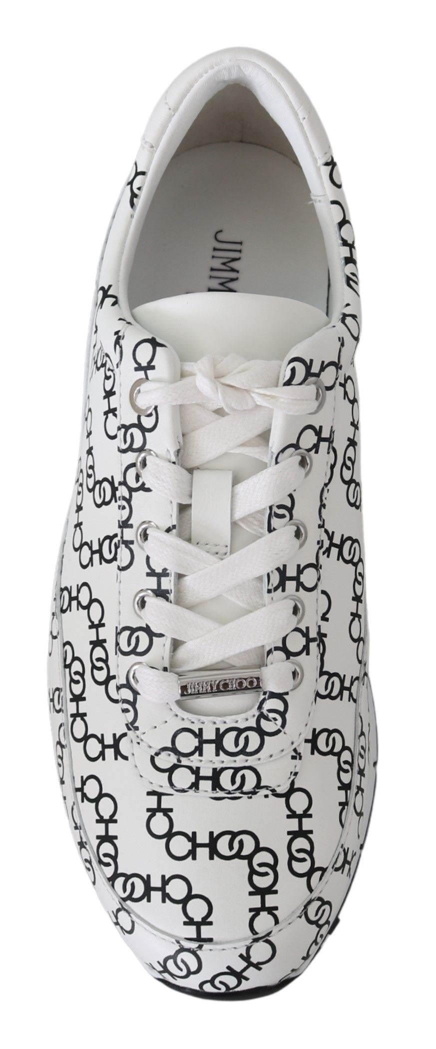 Jimmy Choo Elegant Monochrome Leather Sneakers - Hilstor
