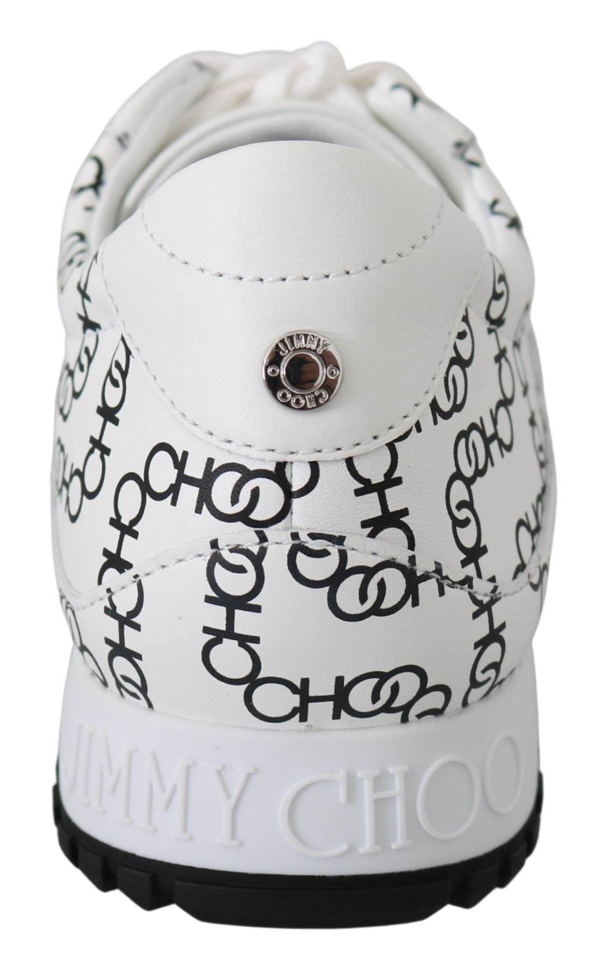 Jimmy Choo Elegant Monochrome Leather Sneakers - Hilstor
