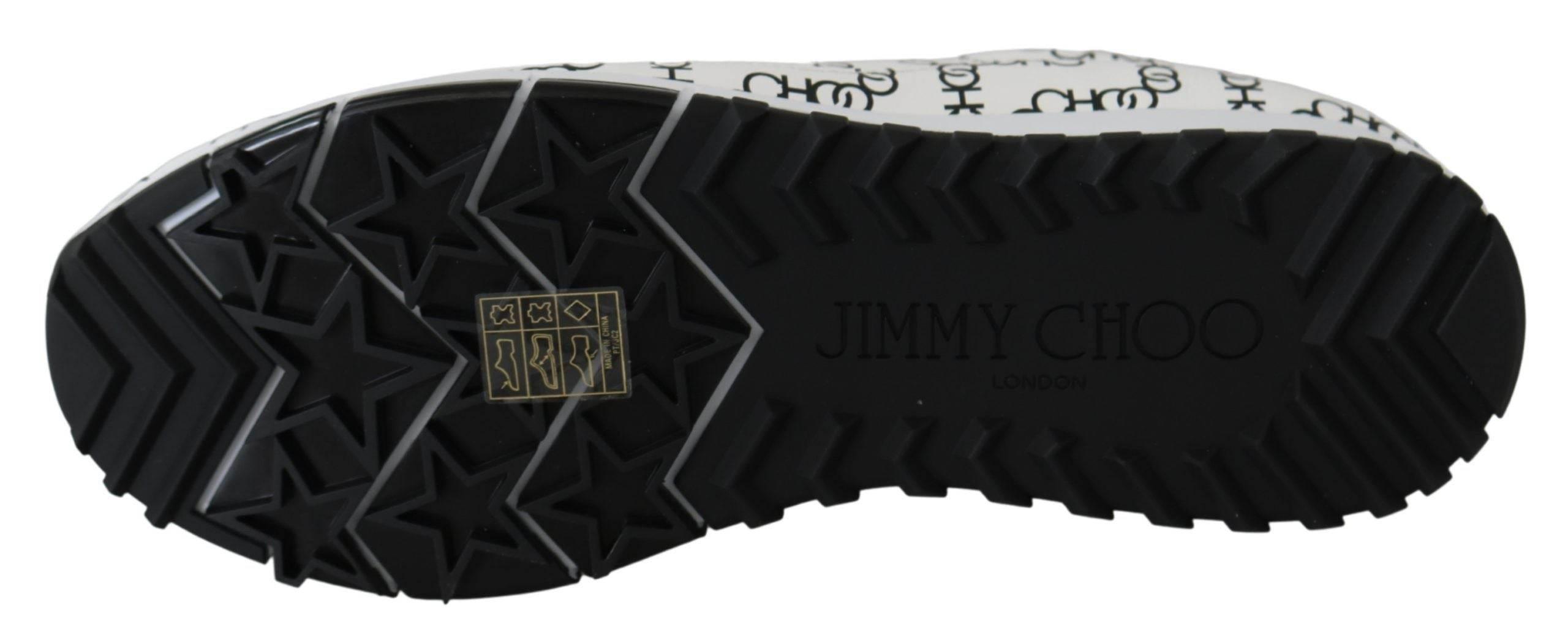 Jimmy Choo Elegant Monochrome Leather Sneakers - Hilstor