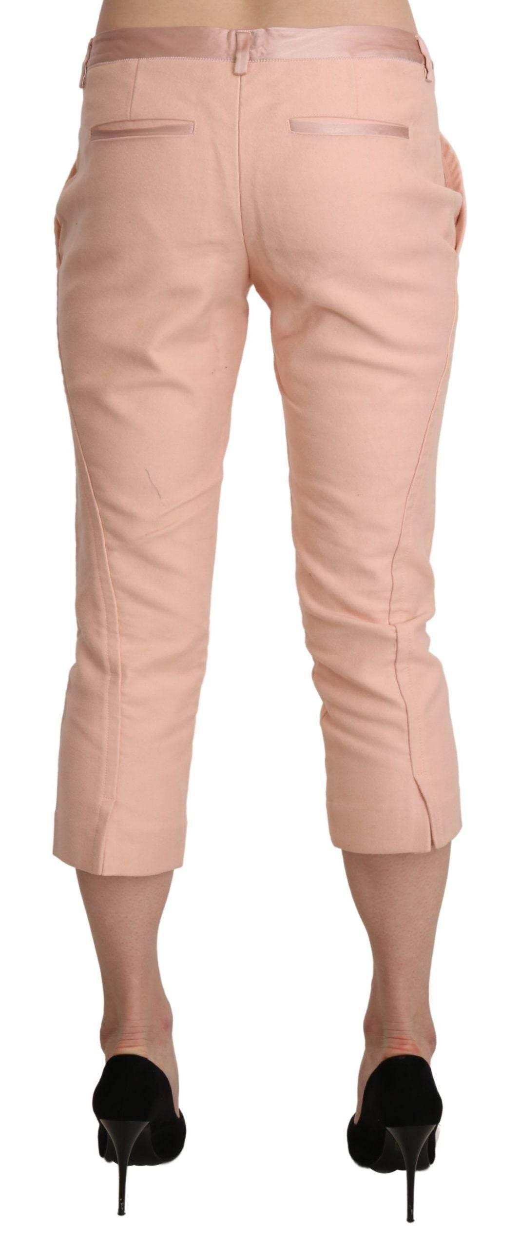 Ermanno Scervino Pink Low Waist Skinny Cropped Capri Pants - Hilstor