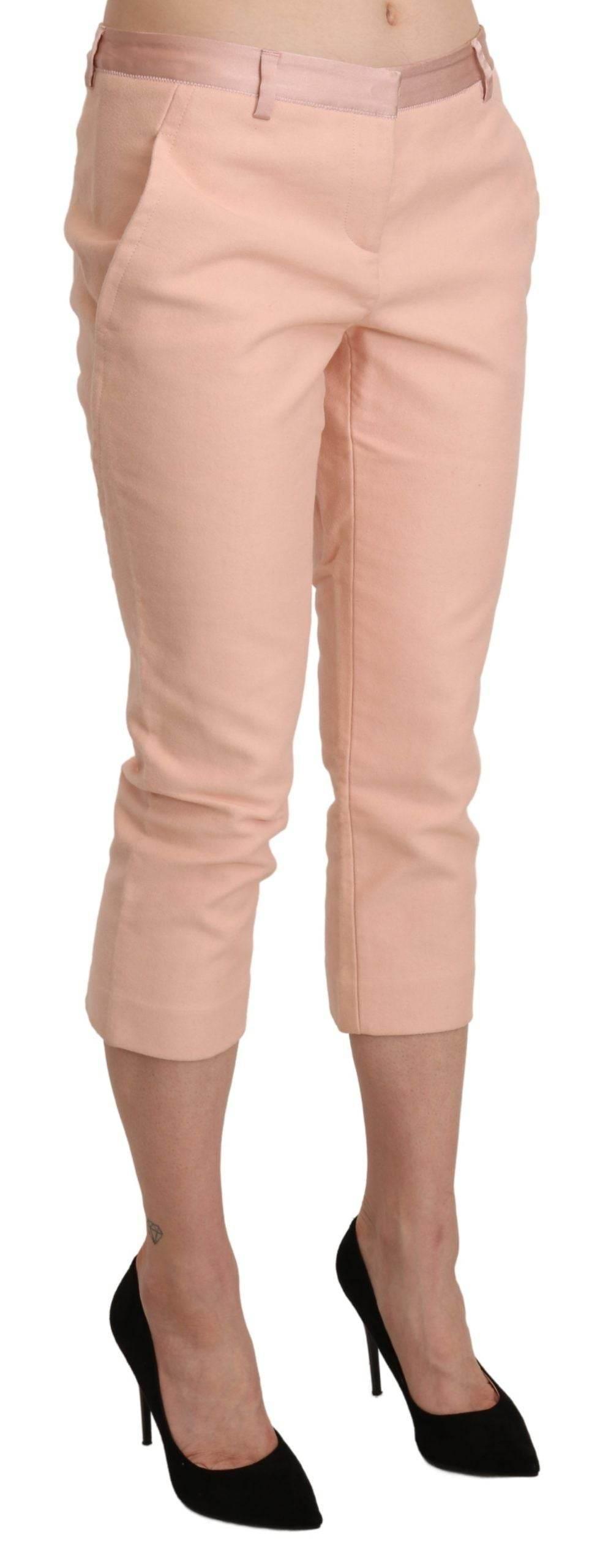 Ermanno Scervino Pink Low Waist Skinny Cropped Capri Pants - Hilstor