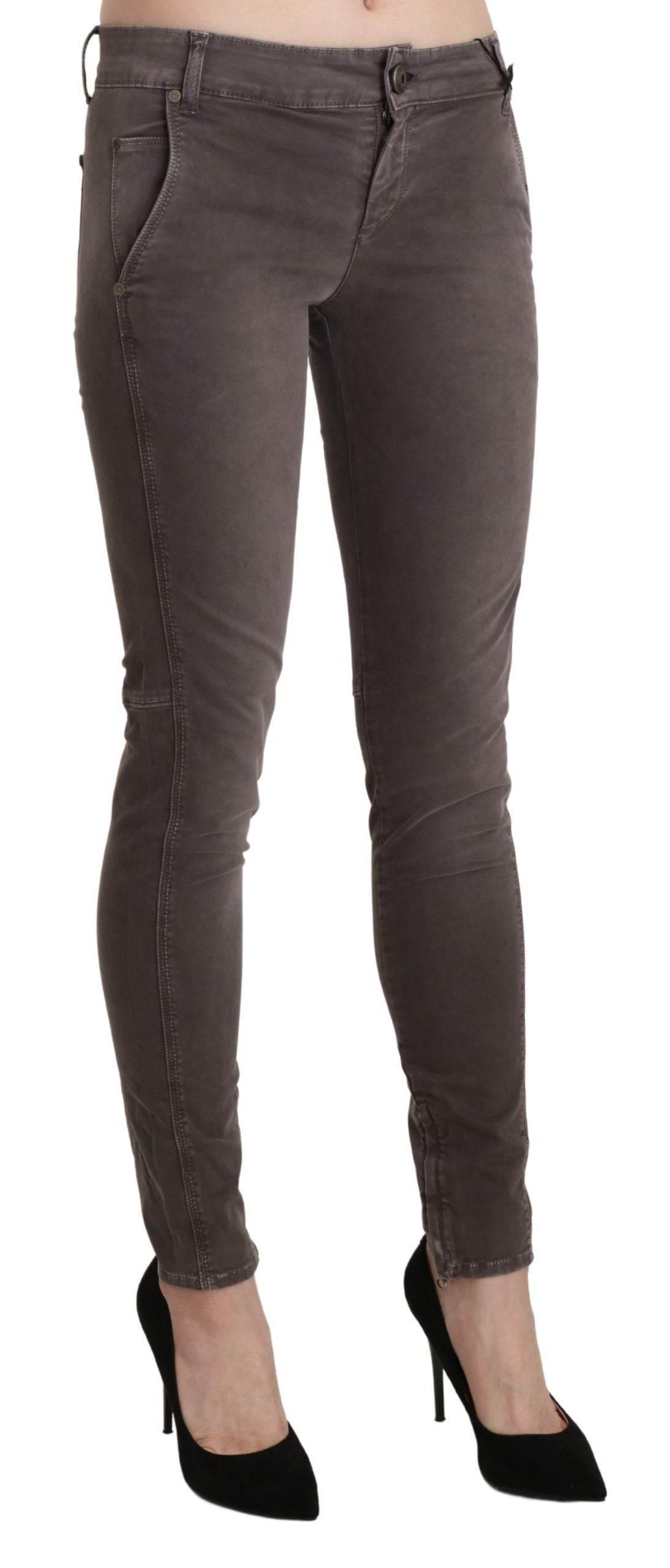 Ermanno Scervino Brown Low Waist Skinny Slim Trouser Cotton Jeans - Hilstor