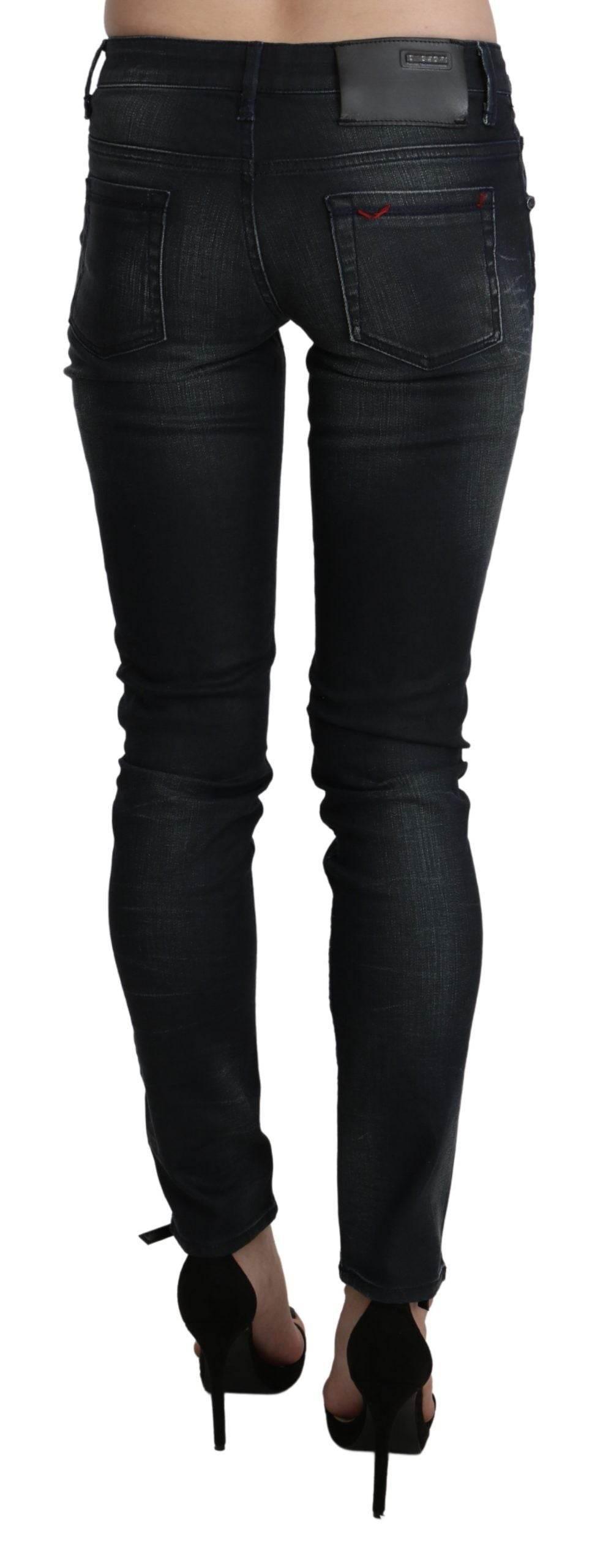Acht Black Washed Low Waist Skinny Denim Trouser - Hilstor