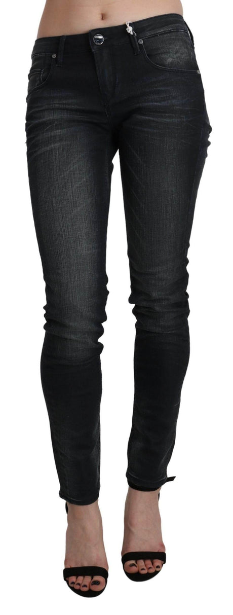 Acht Blue Washed Low Waist Skinny Denim Trouser - Hilstor