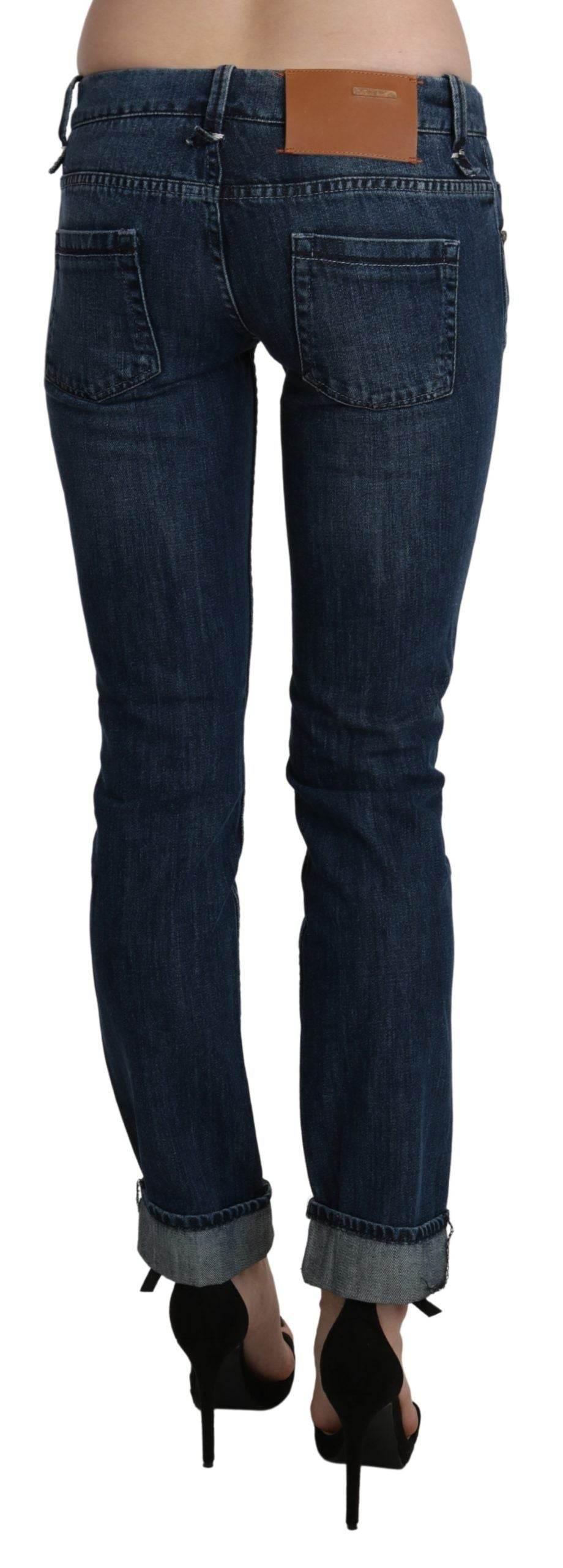 Acht Blue Washed Low Waist Skinny Denim Trouser - Hilstor