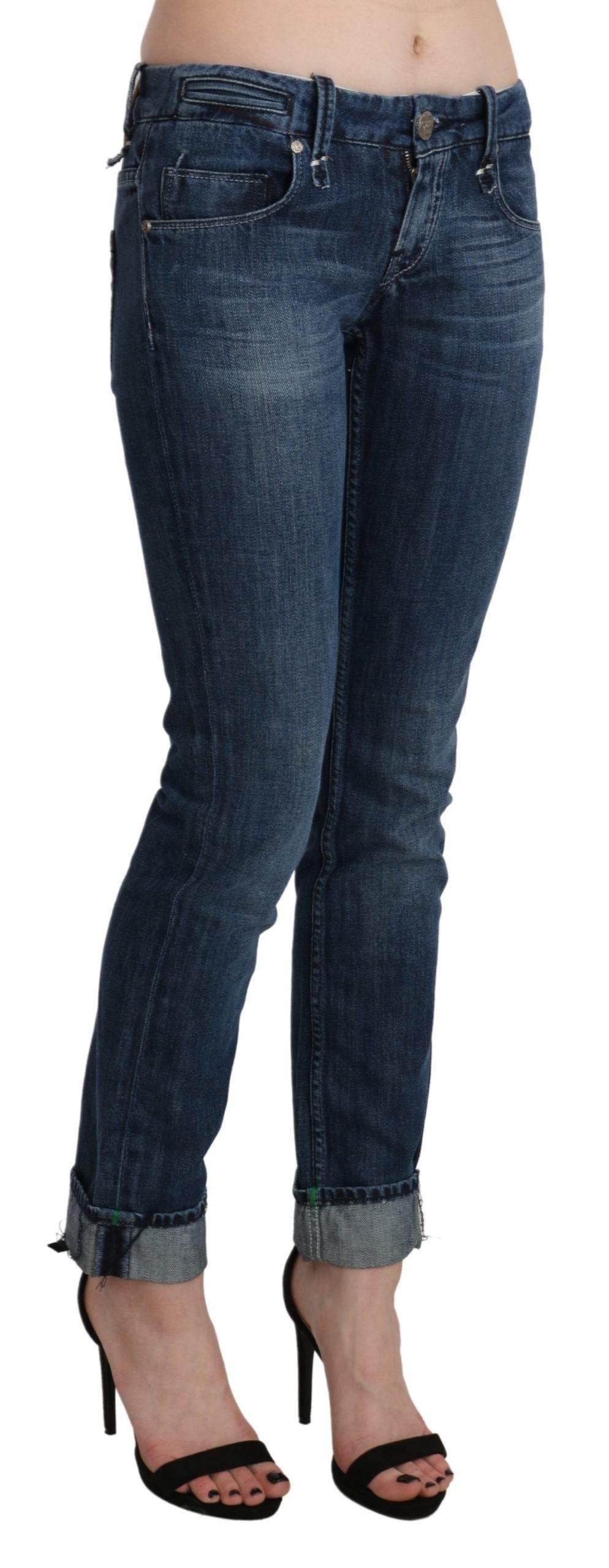 Acht Blue Washed Low Waist Skinny Denim Trouser - Hilstor