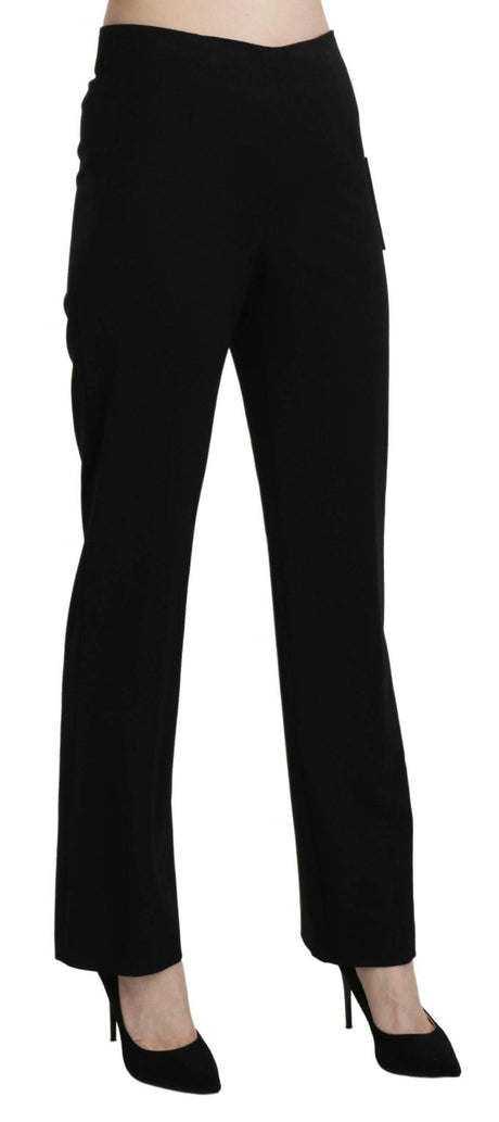 BENCIVENGA Black High Waist Straight Formal Dress Trouser - Hilstor