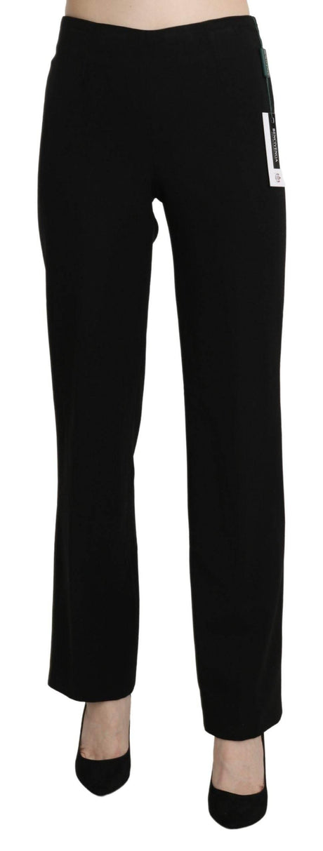 BENCIVENGA Black High Waist Straight Formal Dress Trouser - Hilstor
