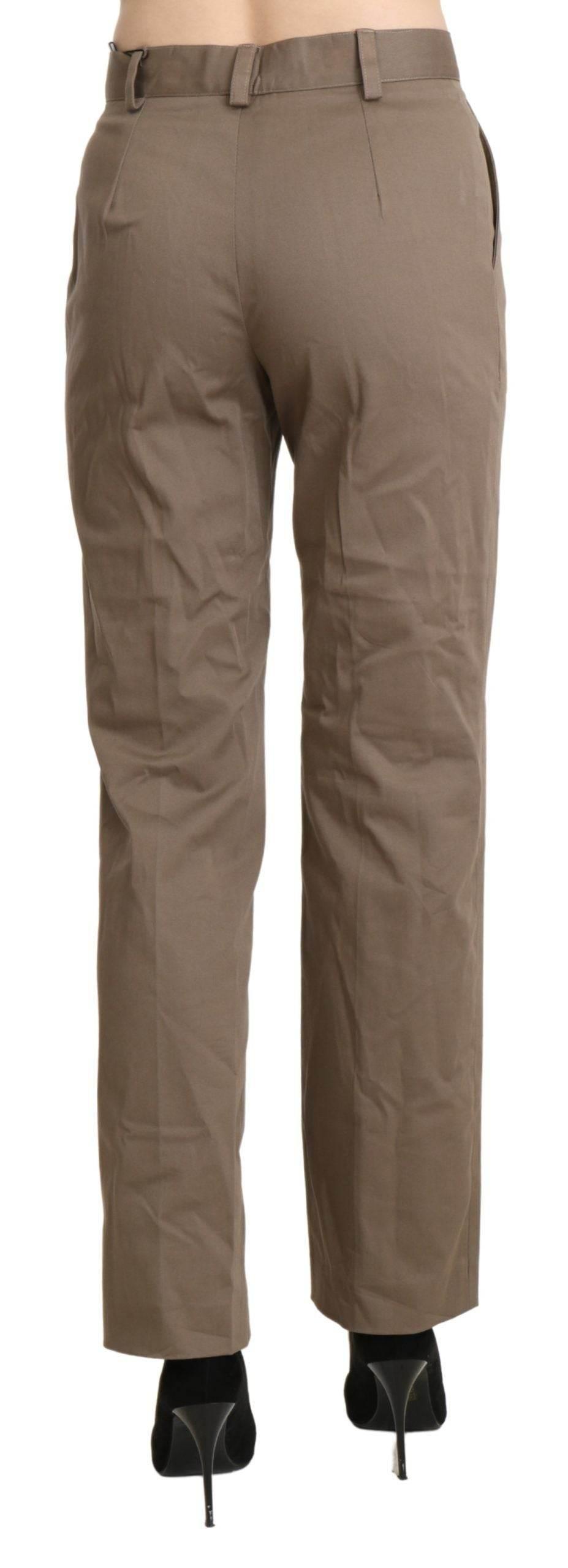 BENCIVENGA Brown High Waist Straight Dress Trouser Pants - Hilstor