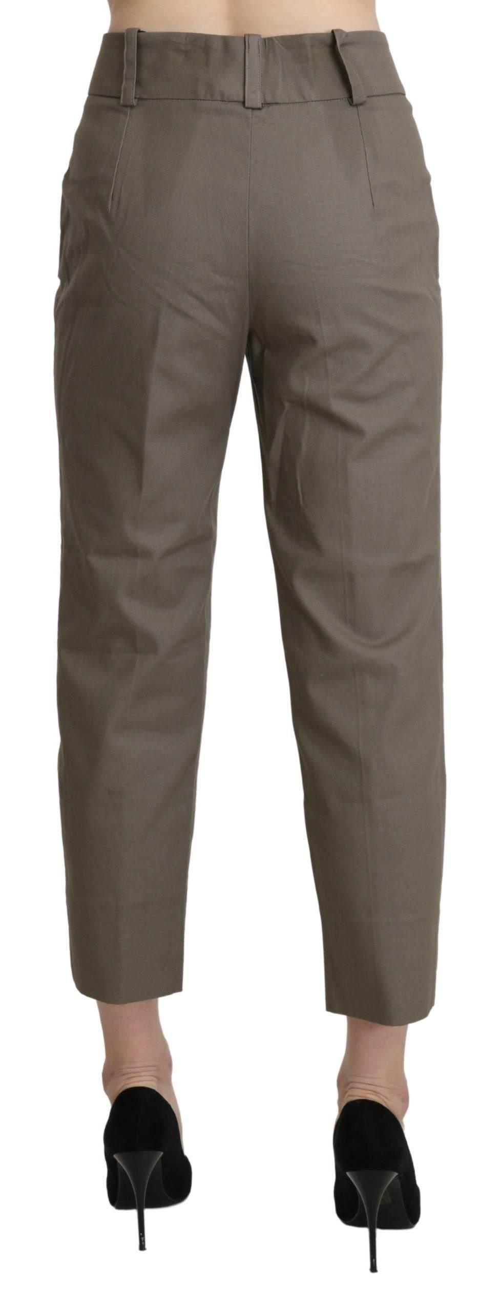 BENCIVENGA Gray High Waist Cropped Dress Trouser Pants - Hilstor