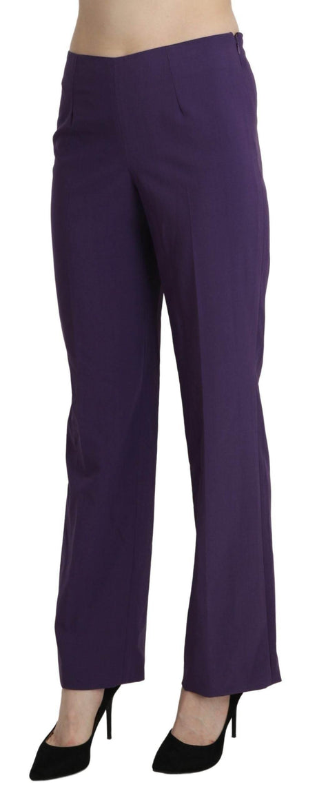 BENCIVENGA Purple High Waist Straight Dress Trouser Pants - Hilstor