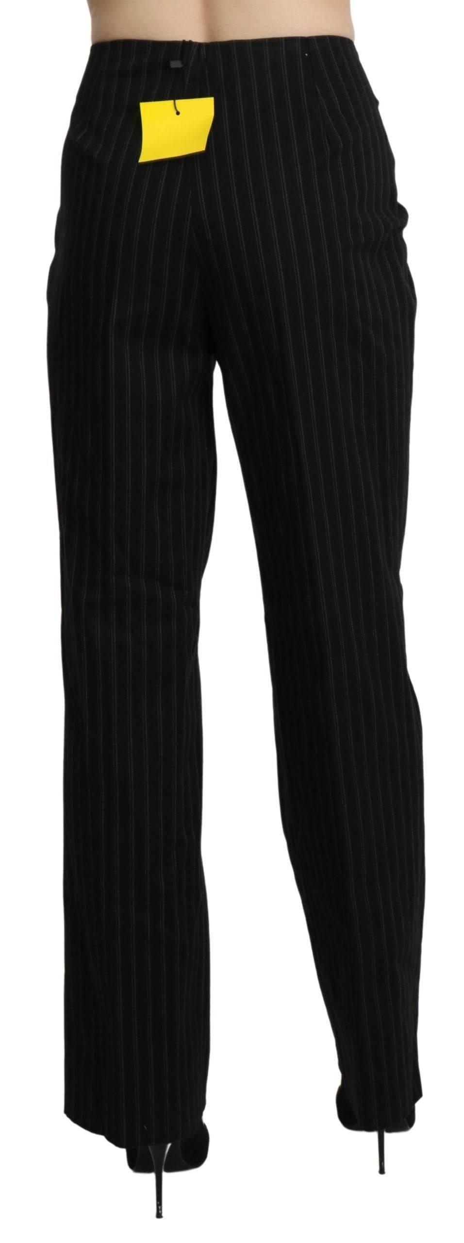 BENCIVENGA Black High Waist Straight Dress Trouser Pants - Hilstor