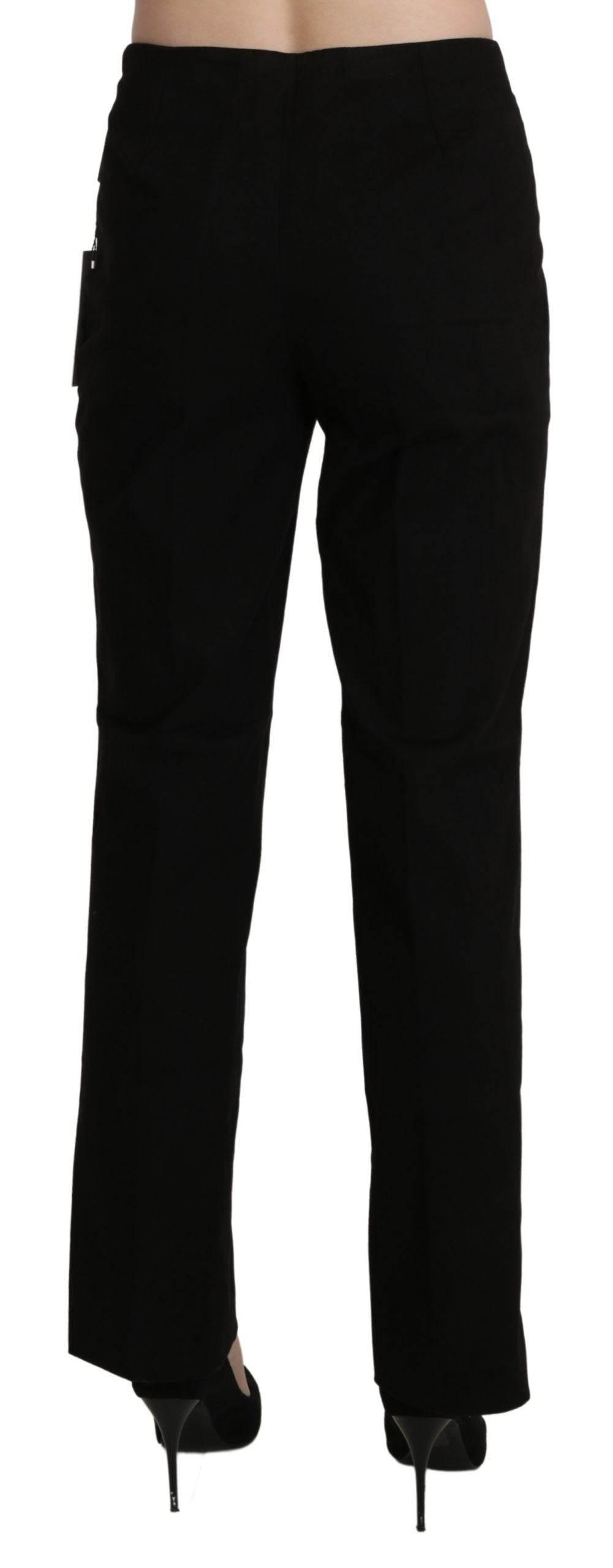 BENCIVENGA Black High Waist Straight Dress Trouser Pant - Hilstor