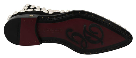 Dolce & Gabbana Chic Black Suede Ankle Boots with Pearls - Hilstor