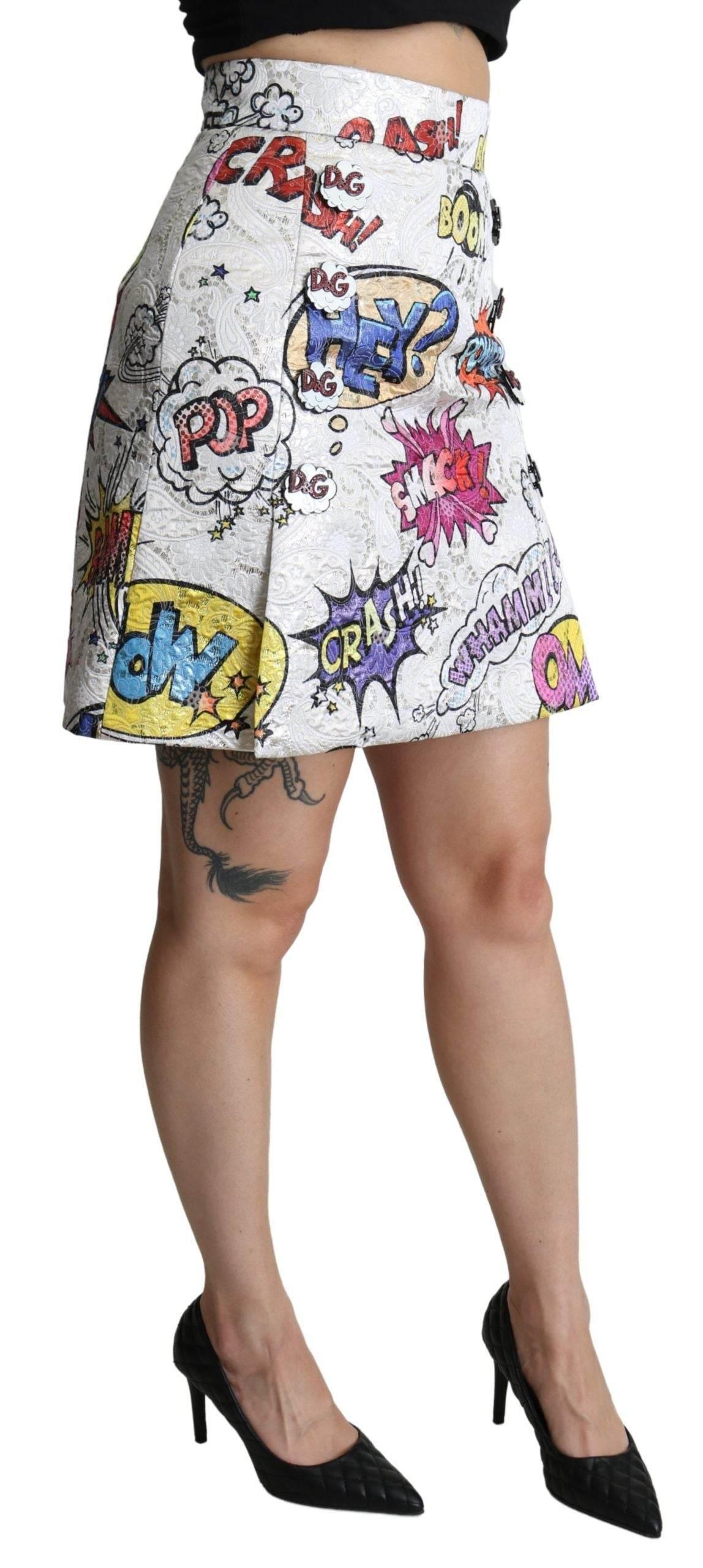 Dolce & Gabbana Chic Cartoon Brocade Mini Skirt - Hilstor