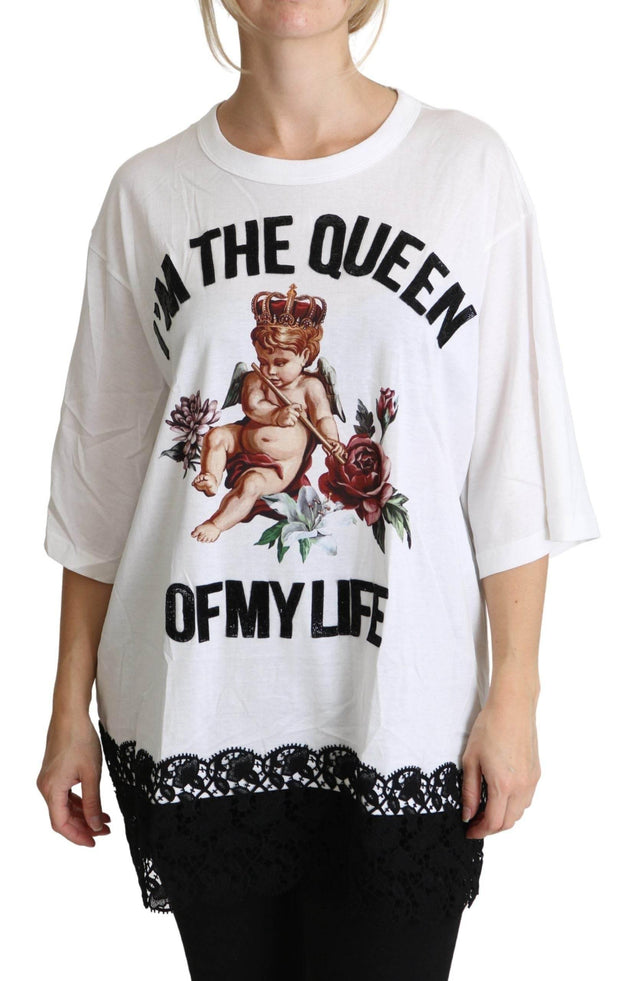 Dolce & Gabbana Elegant White Cotton Blend T-Shirt - Hilstor