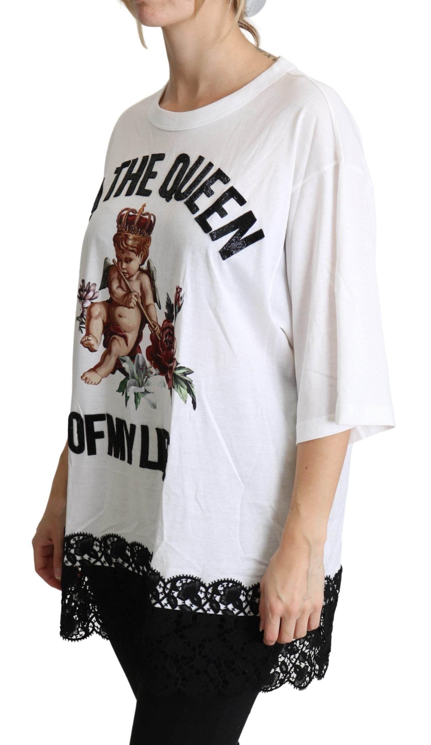 Dolce & Gabbana Elegant White Cotton Blend T-Shirt - Hilstor