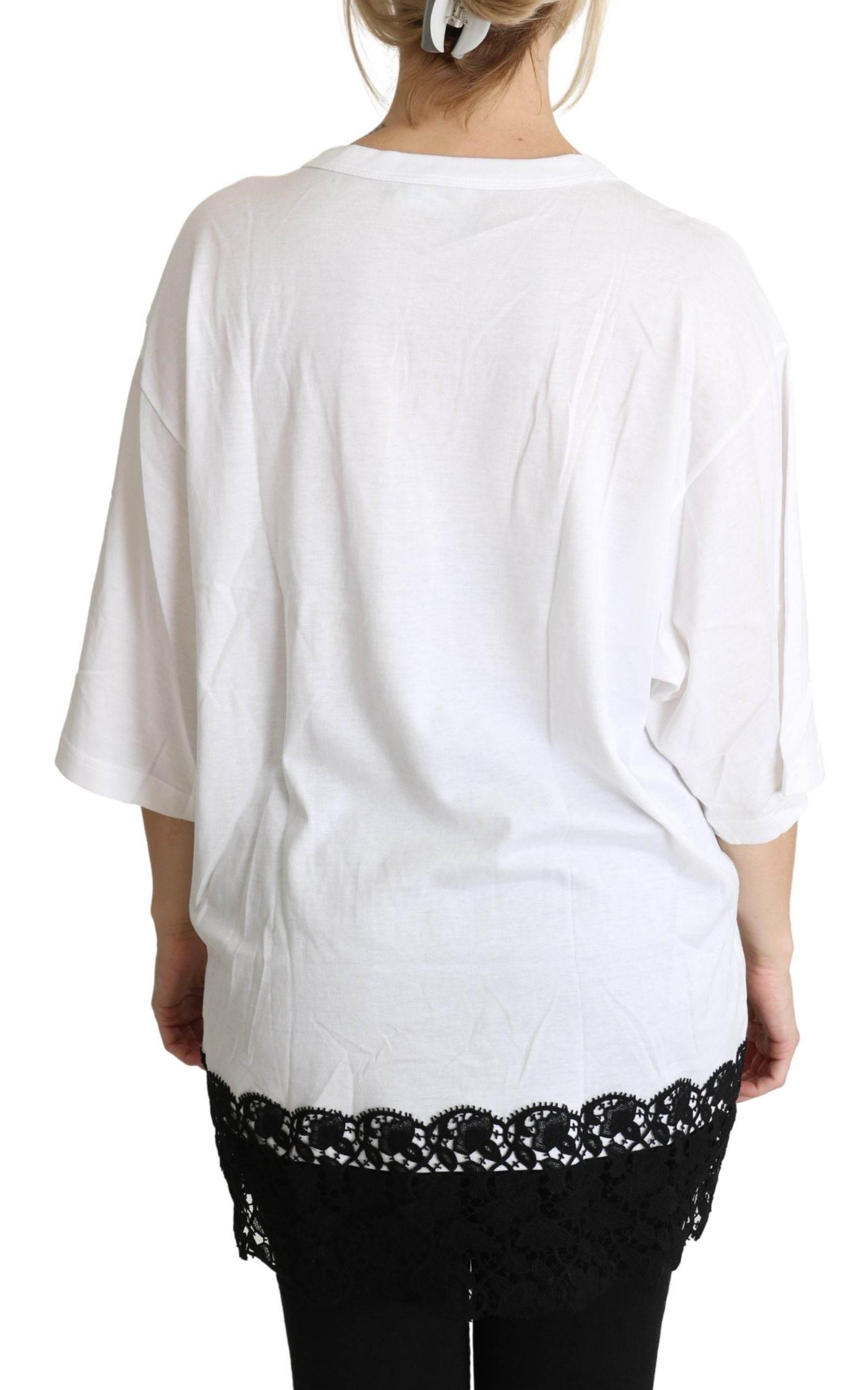 Dolce & Gabbana Elegant White Cotton Blend T-Shirt - Hilstor