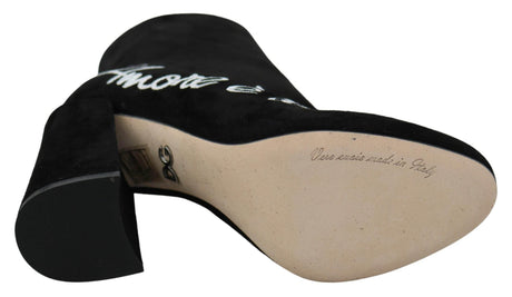 Dolce & Gabbana Embroidered Ankle Boots in Lambskin Suede - Hilstor