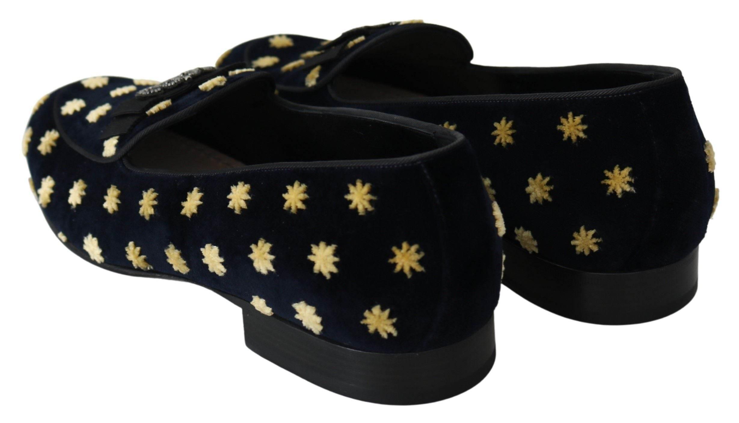 Dolce & Gabbana Elegant Velvet Crown Embroidery Loafers - Hilstor