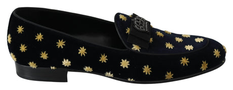 Dolce & Gabbana Elegant Velvet Crown Embroidery Loafers - Hilstor