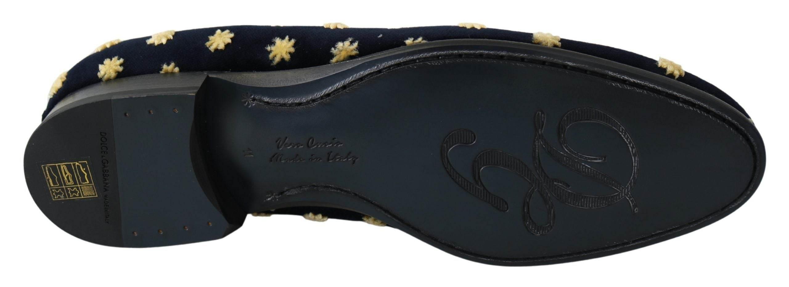 Dolce & Gabbana Elegant Velvet Crown Embroidery Loafers - Hilstor
