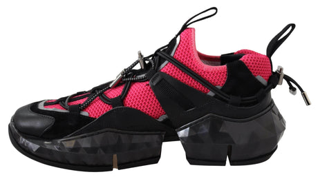 Jimmy Choo Electric Elegance Leather Mesh Sneakers - Hilstor