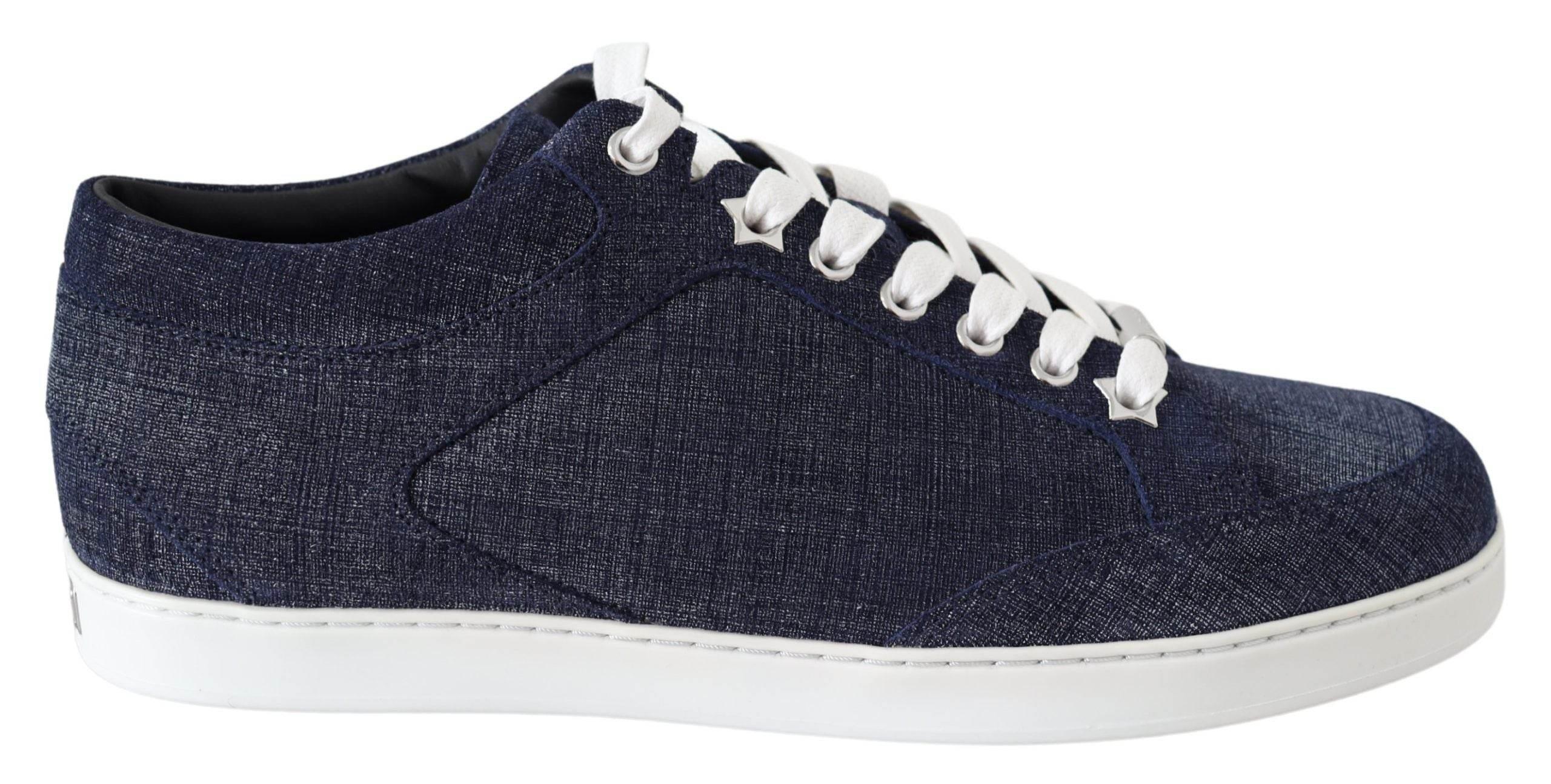 Jimmy Choo Chic Slip-On Blue Denim Suede Sneakers - Hilstor