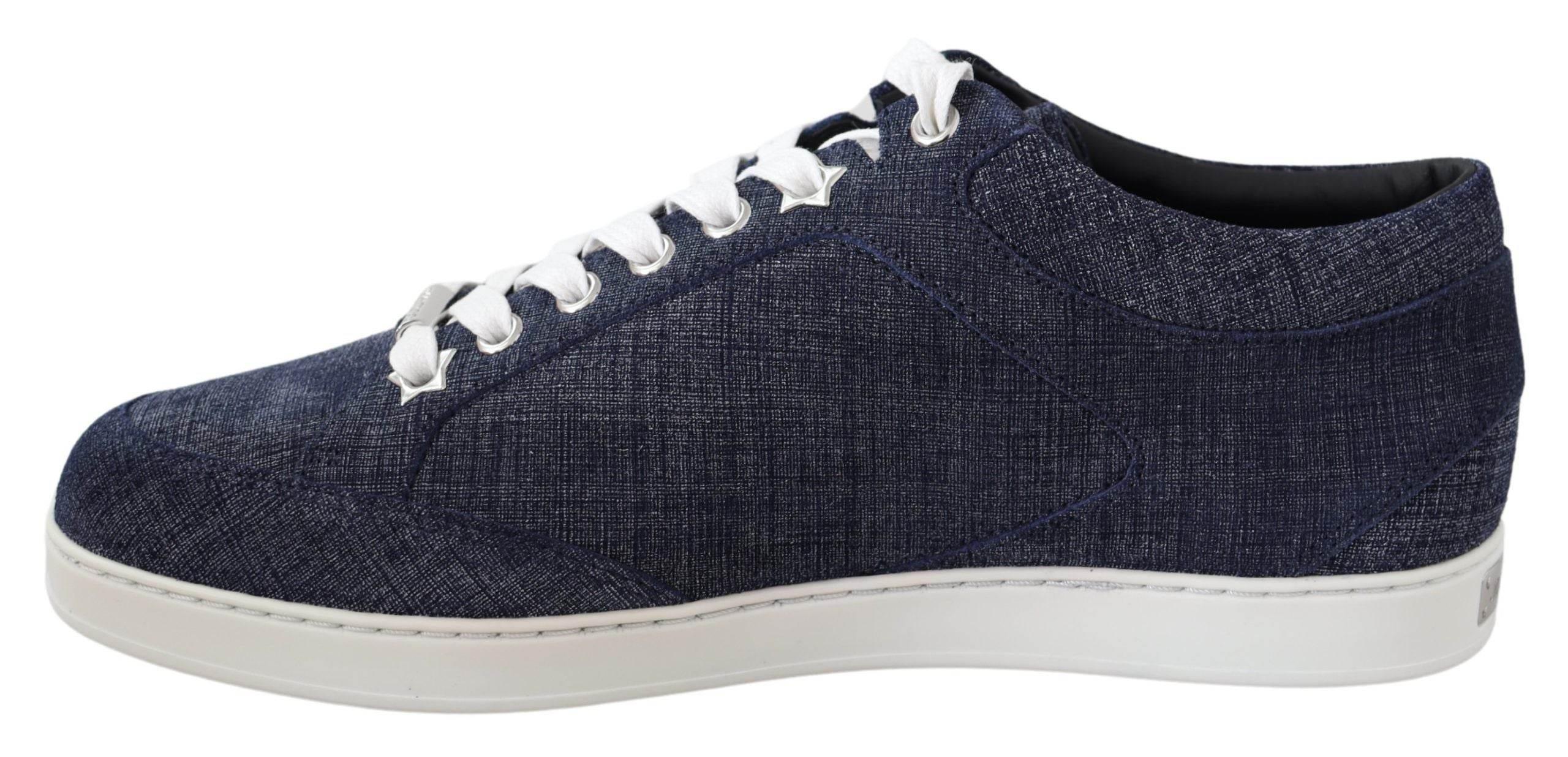 Jimmy Choo Chic Slip-On Blue Denim Suede Sneakers - Hilstor